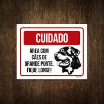 Placa Cuidado Cão Área Cães Grande Porte Fique Longe 27X35