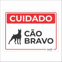 Placa Cuidado Cão Bravo para Portões