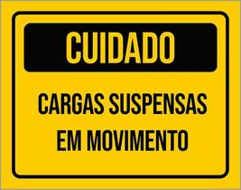 Placa Cuidado Cargas Suspensas Em Movimento 18X23