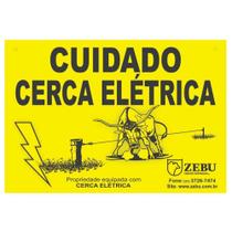 Placa Cuidado Cerca Elétrica Zebu (10un) 40150 Placa Cuidado Cerca Elétrica Zebu (10un) 40150