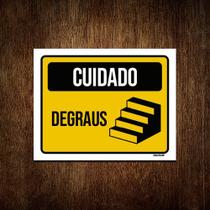 Placa Cuidado Degraus 36x46