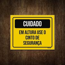 Placa Cuidado Em Altura Use O Cinto De Segurança 18X23