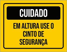 Placa Cuidado Em Altura Use O Cinto De Segurança 18X23 Placa Cuidado Em Altura Use O Cinto De Segurança 18X23