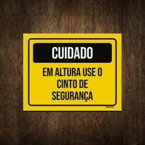 Placa Cuidado Em Altura Use O Cinto De Segurança 27X35 Placa Cuidado Em Altura Use O Cinto De Segurança 27X35