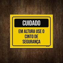 Placa Cuidado Em Altura Use O Cinto De Segurança 27X35