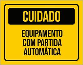 Placa Cuidado Equipamento Com Partida Automática 18X23