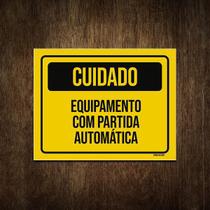 Placa Cuidado Equipamento Com Partida Automática 27X35