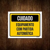 Placa Cuidado Equipamento Partida Automática 27x35