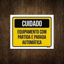 Placa Cuidado Equipamento Partida Automática 27X35