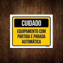 Placa Cuidado Equipamento Partida Automática 36x46