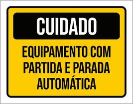 Placa Cuidado Equipamento Partida Automática 36X46 Placa Cuidado Equipamento Partida Automática 36X46