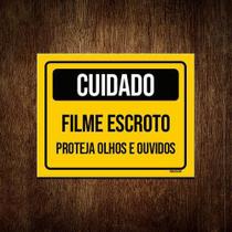 Placa Cuidado Filme Escroto Projeta Olhos 18x23cm 10un