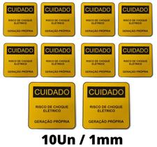 Placa Cuidado - Geração Própria - Padrão CPFL Tam 13x13 CA 1mm 10un