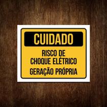 Placa Cuidado Geração Própria Risco De Choque Elétrico 36X46