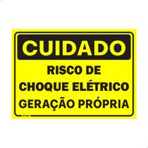 Placa Cuidado Risco de Choque Elétrico Geração Própria 25x18