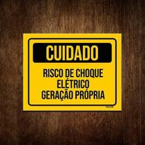 Placa Cuidado Risco De Choque Elétrico Geração Própria 36X46
