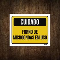 Placa Cuidadoforno De Microondas Em Uso 18X23 Placa Cuidadoforno De Microondas Em Uso 18X23