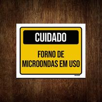 Placa Cuidadoforno De Microondas Em Uso 36x46