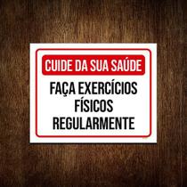 Placa Cuide Saúde Faça Exercício Físicos 18x23