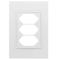 Placa de 3 Tomadas 4x2 com Suporte Branco - RVB-1300/149 - RAVENNA Placa de 3 Tomadas 4x2 com Suporte Branco - RVB-1300/149 - RAVENNA