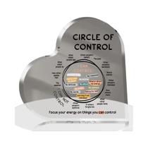 Placa De Acrílico Circular De Controle Para Conscientização Sobre Ansiedade E Saúde Mental Para