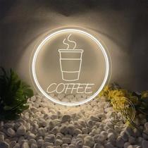placa de acrílico com Led neon personalizado - Coffe