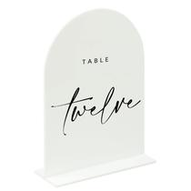 Placa de acrílico em arco JINMURY branca de 5 x 7 polegadas com suporte, pacote com 10 Placa de acrílico em arco JINMURY branca de 5 x 7 polegadas com suporte, pacote com 10