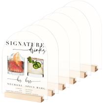 Placa de acrílico em arco JINMURY Frosted 20x25 cm com suporte, pacote com 6