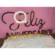 placa de acrilico frase Feliz aniversario! - 50x30cm Para decoracao de festa placa de acrilico frase Feliz aniversario! - 50x30cm Para decoracao de festa