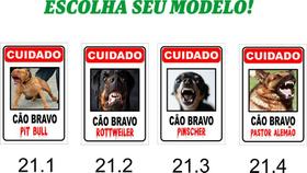 Placa De Advertência Cuidado Cão Bravo 20x30cm