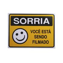 Placa de Advertencia Sorria Você Está Sendo Filmado (Retangular) - 30 unidades