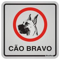 Placa de Alumínio Auto-Adesiva 12x12cm Cão Bravo - 900 AN - SINALIZE