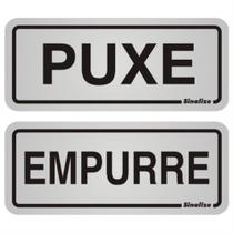 Placa De Alumínio Auto-adesiva 12x12cm Puxe - Empurre - 900 Af - Sinalize Placa 5 X 12 (puxe - Empurre) Sinalize 900af