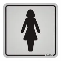 Placa de Alumínio Auto-Adesiva 12x12cm Sanitario Feminino - 900 AB - SINALIZE Placa de Alumínio Auto-Adesiva 12x12cm Sanitario Feminino - 900 AB - SINALIZE