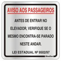 Placa de Alumínio Auto-Adesiva 15x15cm Aviso Aos Passageiros - 120 AK - SINALIZE Placa de Alumínio Auto-Adesiva 15x15cm Aviso Aos Passageiros - 120 AK - SINALIZE