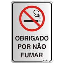 Placa de Alumínio Auto-Adesiva 16x23cm Obrigado Por Não Fumar - 150 AL - SINALIZE Placa de Alumínio Auto-Adesiva 16x23cm Obrigado Por Não Fumar - 150 AL - SINALIZE