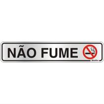 Placa de Alumínio Auto-Adesiva 5x25cm Não Fume - 100 AR - SINALIZE