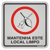 Placa de Alumínio Autoadesiva 12x12cm Mantenha Este Local Limpo 900 Am Sinalize Placa 12x12 (ma Placa de Alumínio Autoadesiva 12x12cm Mantenha Este Local Limpo 900 Am Sinalize Placa 12x12 (ma