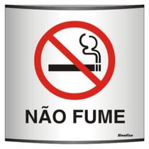 Placa de Alumínio Calandrada Auto-Adesiva 14x14cm Não Fume - 500 AK - SINALIZE