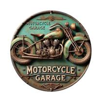 Placa De Alumínio Redonda Vintage 2D De Motocicleta Retrô, Arte De Parede De Metal Rústico,