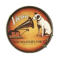 Placa De Alumínio Vintage 2D Em Peça Única Com Design De Fonógrafo De Cachorrinho, Decoração De Placa De Alumínio Vintage 2D Em Peça Única Com Design De Fonógrafo De Cachorrinho, Decoração De