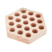 Placa De Armazenamento Hexagonal De Madeira Para Alicates Com 19 Furos, 4.9x5.6x0.9 Polegadas,