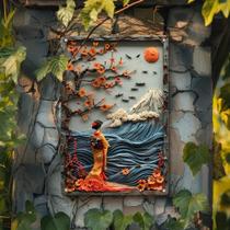 Placa De Arte De Parede De Metal Estilo Japonês Vintage Para Decoração De Café, Casa, Jardim, Loja E Placa De Arte De Parede De Metal Estilo Japonês Vintage Para Decoração De Café, Casa, Jardim, Loja E