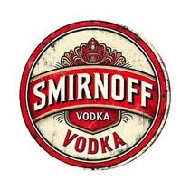 Placa De Arte De Parede Em Alumínio Retro Smirnoff Vodka 8x8 Polegadas Redonda Para Decoração De