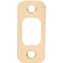 Placa de ataque de canto redondo Lock Stone Harbor Hardware em latão acetinado