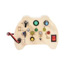 Placa De Atividades Montessori De Madeira Para Crianças Com 8 Interruptores De Luz LED, Brinquedo