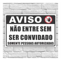 Placa de Aviso - Acesso Restrito: Só Entre Se For Convidado (25x20cm) - AC06 Placa de Aviso - Acesso Restrito: Só Entre Se For Convidado (25x20cm) - AC06