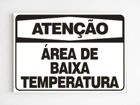 Placa de aviso área de baixa temperatura mdf 20x29 a4