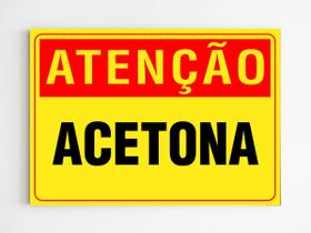 Placa de aviso atenção acetona sinalização mdf 20x29 a4