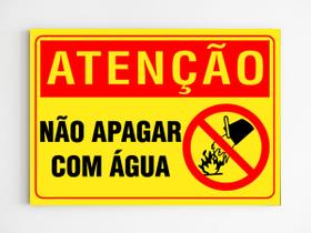 Placa de aviso atenção não apagar com água mdf 20x29 a4